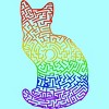 Adult Design By Humans Pride Rainbow Cat Maze By MisoKnotty Racerback Tank Top - 2 of 2