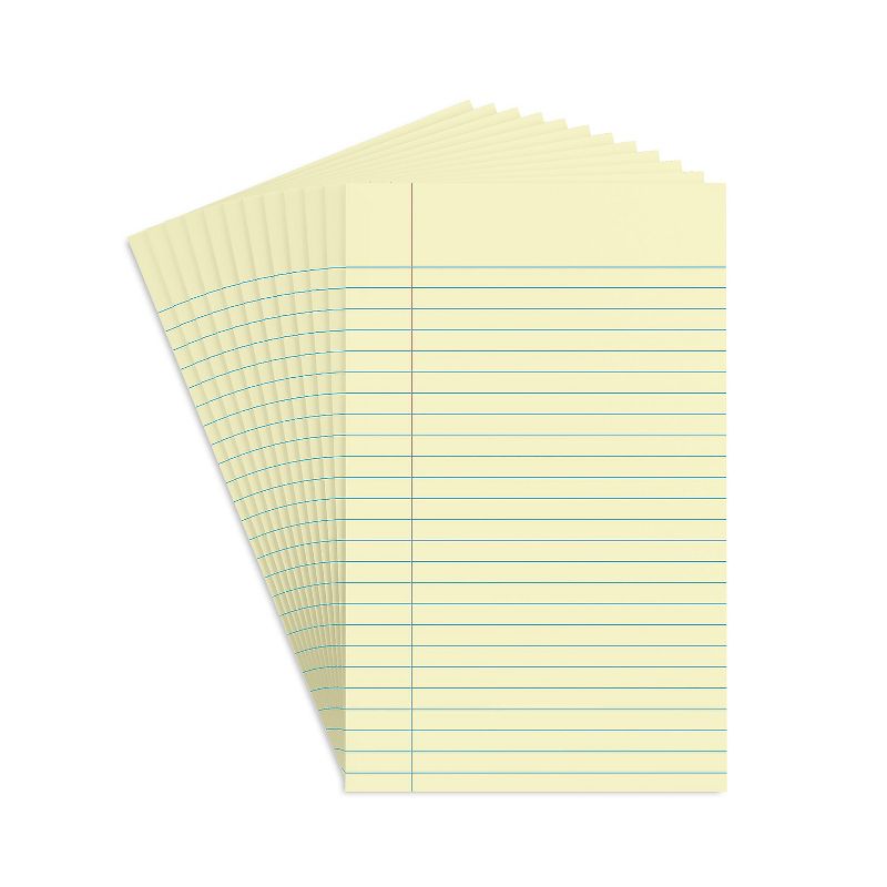 Staples Notepads 5" x 8" Narrow Ruled Canary 50 Sh./Pad 12 Pads/PK TR57293/18601, 1 of 9