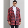 Lars Amadeus Men's Houndstooth Double Breasted Plaid Pattern Winter Long Coat - 2 of 4