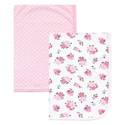 Luvable Friends Baby Girl Cotton Swaddle Blanket, Floral, One Size