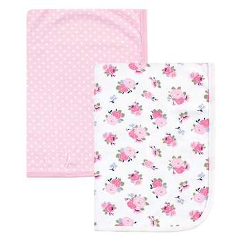 Luvable Friends Baby Girl Cotton Swaddle Blanket, Floral, One Size