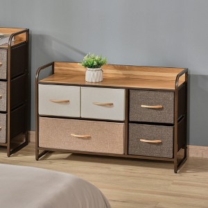 Sapphtopaz Drawer Dresser for Bedroom Horizontal Tower Cabinet Organizer Unit Chest of Drawers Easy Pull Fabric Bins with Metal Frame for Hallway - 1 of 4
