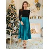 INSPIRE CHIC Women's Party Elastic Waist Metallic Shiny Accordion Pleated Midi Skirt - 2 of 4