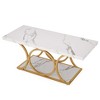 Kumasinova 2-Tier Marble Coffee Table,47.24" Center Dining Table with Bottom Shelf for Living Room,Bedroom,Meeting Room - 2 of 4