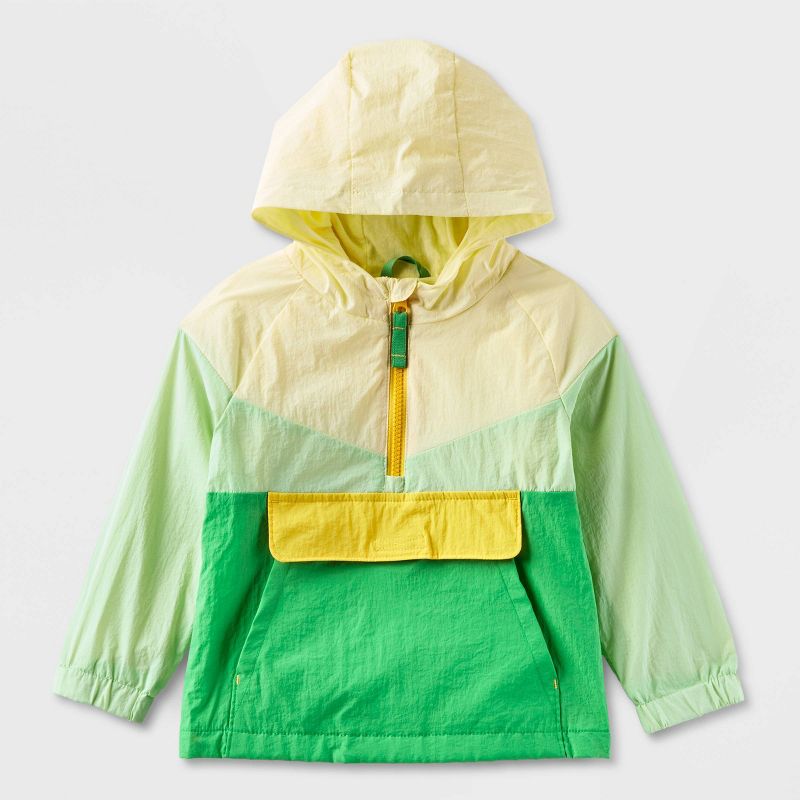  Toddler Boys' Lined Colorblock Anorak Jacket - Cat & Jack™ Green, 1 of 7