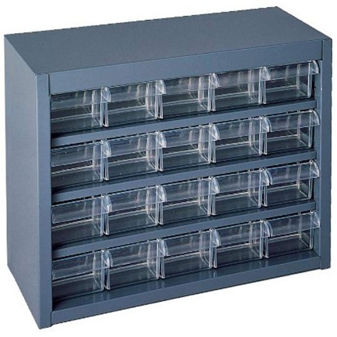 Durham Plastic Drawer Cabinet With Back Wall Mounting Holes 20 Drawers Gray - image 1 of 2