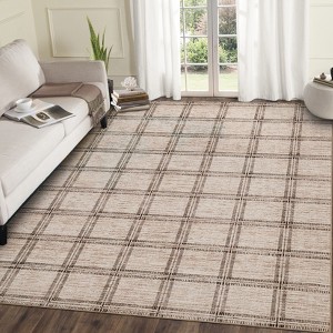 Nasitip Modern Geometric Plaid Pattern  Area Rugs for Living Room Soft Low Pile Non-Sliping, Machine Washable - 1 of 4