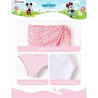 Mickey Mouse & Friends Disney Mickey Mouse & Friends Kids Girls UPF 50+ Sport Summer Swimwear Sets Tankini Minnie Pink 3T-4T — фото 6