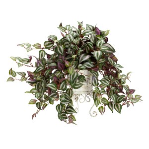 Nearly Natural Silver Inch Plant with Metal Planter Artificial Plant - 1 of 3