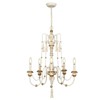 LNC Andromeda French Country/Cottage Candle Tiered Chandelier,Distressed White Wood and Antique Gold - 3 of 4