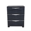 HomeRoots 30" Dark Gray Heavy Duty Plastic Three Drawer Utility Cabinet - 4 of 4