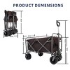YONWAY 200Lbs Large Collapsible Folding Garden Cart Wagon with Drink Holders,with All-Terrain Wheels for Sand,Beach,Pet - 3 of 4