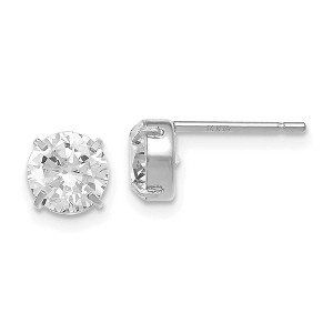 Black Bow Jewelry 6mm Cubic Zirconia Stud Earrings in 14k White Gold - 1 of 4