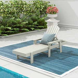 WestinTrends Dylan Adirondack Poly Reclining Chaise Lounge With Arms - 1 of 4