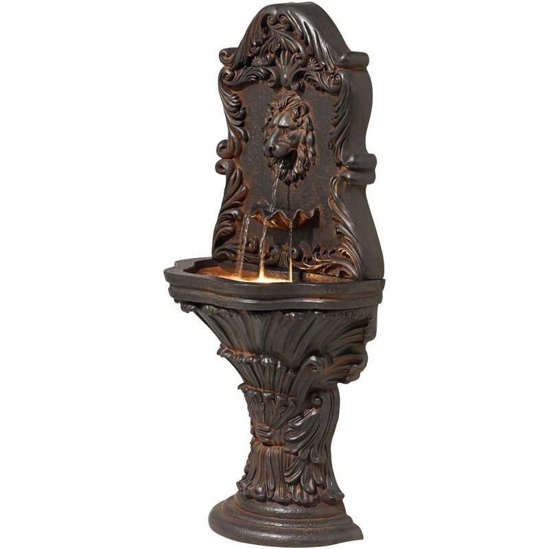 John Timberland Imperial Lion Acanthus Rustic Outdoor Floor Wall Water Fountain with LED Light 50" for Yard Garden Patio Home Deck Porch House Balcony, 6 of 10
