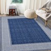Modern Washable Geometric Bordered Area Rugs, Soft Non Slip Dinning Room Carpet for Bedroom Living Room - 3 of 4