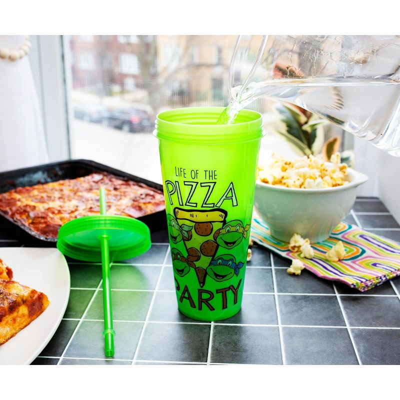 Silver Buffalo Teenage Mutant Ninja Turtles "Pizza Party" Color-Changing Plastic Tumbler, 5 of 7