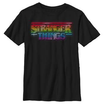 Boy's Stranger Things Sparkling Rainbow Logo T-Shirt
