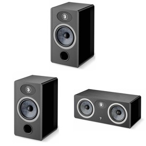 Focal Vestia N1 Bookshelves (Black) Pair And Focal Vestia Center Channel - 1 of 4