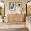 63" Modern Fluted Sideboard Buffet Cabinet with Storage, Farmhouse Coffee & Wine Bar Console Table with Gold Handles for Dining Living Room - 3 of 4