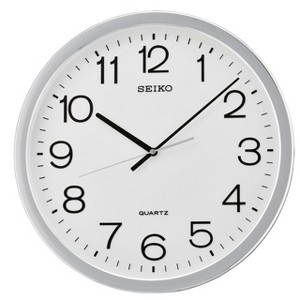 Seiko 16" Office Classic Numbered Step Wall Clock - Silver - 1 of 4