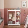 KTMBDW Kids Dress up Storage with Mirror, Kids Wardrobe with Hooks, Kids Closet, Open Hanging Armoire Costume Organizer for Bedroom, Preschool, White - 2 of 4