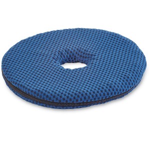 Collections Etc Orthopedic Cooling Gel Donut-Shaped Chair Cushion Blue - 1 of 3