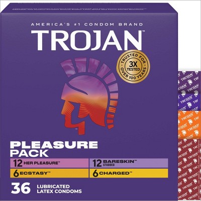 Trojan Pleasure Variety Pack Lubricated Latex Condoms
