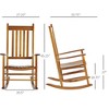 Wooden Outdoor Rocking Chair with Armrests, High Back for Garden, Patio, Balcony, Porch - 3 of 4