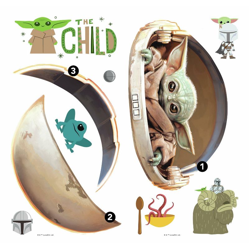 The Mandalorian The Child Painted Peel and Stick Kids&#39; Wall Decal - RoomMates, 4 of 8