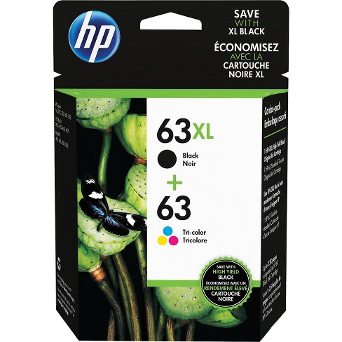 HP 63XL Black High-Yield & 63 Tri-Color Ink Cartridges 2-Pack (L0R48AN) 1612062 - image 1 of 4