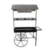 75" Farm Fresh Indoor/Outdoor Metal and Wood Garden Cart Black/Brown - Alpine Corporation: Rustic Display Stand, YHL760 - 4 of 4