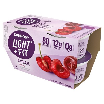 Light + Fit Nonfat Gluten-Free Cherry Greek Yogurt - 4ct/5.3oz Cups_2