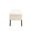 Kumasinova 47" Teddy Storage Ottoman Bench,Foot Stool with Solid Wood Legs,Multifunctional End of Bed Storage Bench and for Bedroom,Beige - 3 of 4