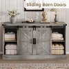Farmhouse 4 Drawer Dresser for Bedroom, 59" Wood Dressers with Sliding Barn Doors, TV Stand with Large Drawers & Bar Handles, White Dressers - 4 of 4