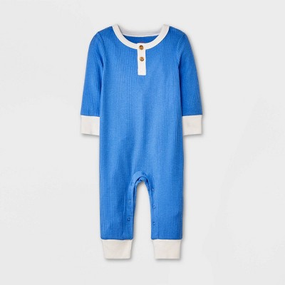 Image of Baby Long Sleeve Romper - Cat & Jack™ Blue 0-3M