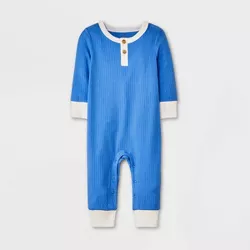 Baby Long Sleeve Romper - Cat & Jack™ Blue