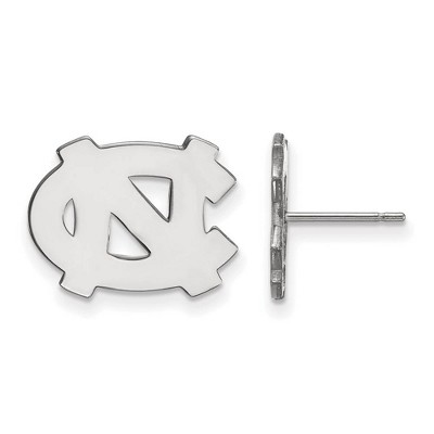 Black Bow Jewelry 10k White Gold North Carolina Tar Heels NCAA Post Earrings