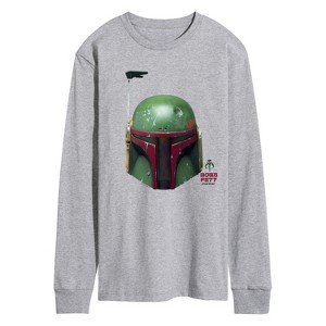 Men's - Star Wars - Boba Fett Helmet Long Sleeve Graphic T-Shirt - 1 of 3
