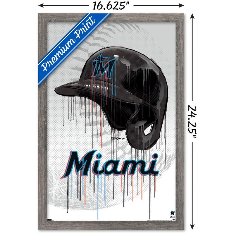 Trends International MLB Miami Marlins - Drip Helmet 22 Framed Wall Poster Prints, 3 of 7