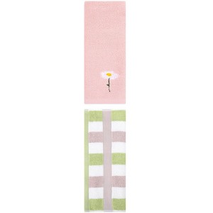 REGALWOVEN Chic Pattern Cotton Soft Absorbent Hand Towels for Bathroom 13" x 30"/13" x 29" 2 Pcs - 1 of 4