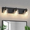 DORESshop 3-Light Matte Black/Silver Vanity Light with E26 Sockets, Non-Integrated Bulbs, Modern Minimalist Bathroom Fixture - 3 of 4