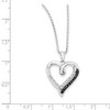 Black Bow Jewelry 1/10 Ctw Black & White Diamond 20mm Heart Necklace in Sterling Silver - 4 of 4