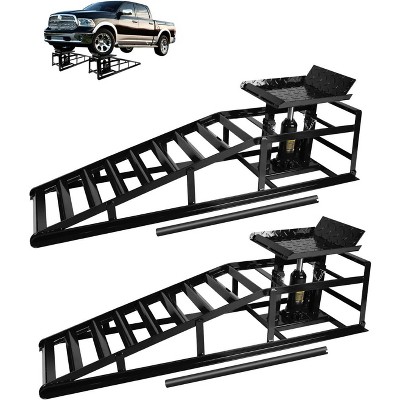 TruAIR 5-Ton Hydraulic Car Ramps – Heavy Duty Steel Service Ramps for Oil Changes & Auto Maintenance (1-Pair)