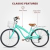 Hykolity 26 Inch Beach Cruiser Bike 7-Speed Outdoor City Bike for Women Commuter Bicycle with Rear Rack Basket High-Carbon Steel Front & Rear Fenders - 2 of 4