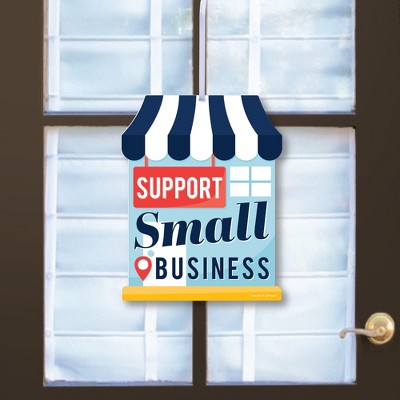 Big Dot of Happiness Support Small Business - Hanging Porch Thank You Outdoor Decorations - Front Door Decor - 1 Piece Sign