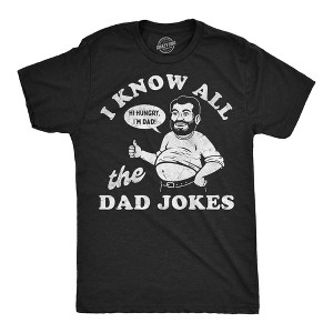 Mens Funny T Shirts I Know All The Dad Jokes Sarcastic Graphic Novelty Tee For Men - Crazy Dog Men's T Shirt Gift for Dad - 1 of 4