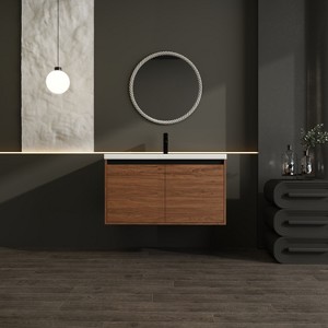 NicBex Floating Bathroom Vanity with Sink,Bathroom Sink Vanity with Metal Handle,24/30/36 inch Bathroom Sink Cabinet,Oak/Brown - 1 of 4