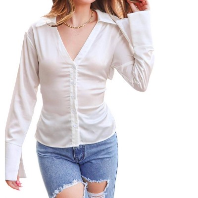 Women's Comes With Class Satin Shirt - Pretty Garbage