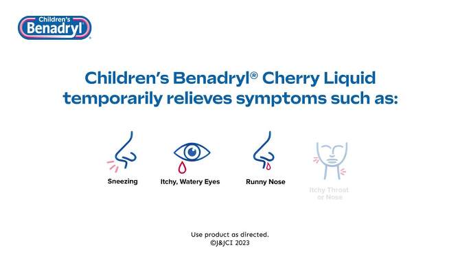Children's Benadryl Allergy Relief Liquid - Cherry - Diphenhydramine - 8 fl oz, 2 of 11, play video